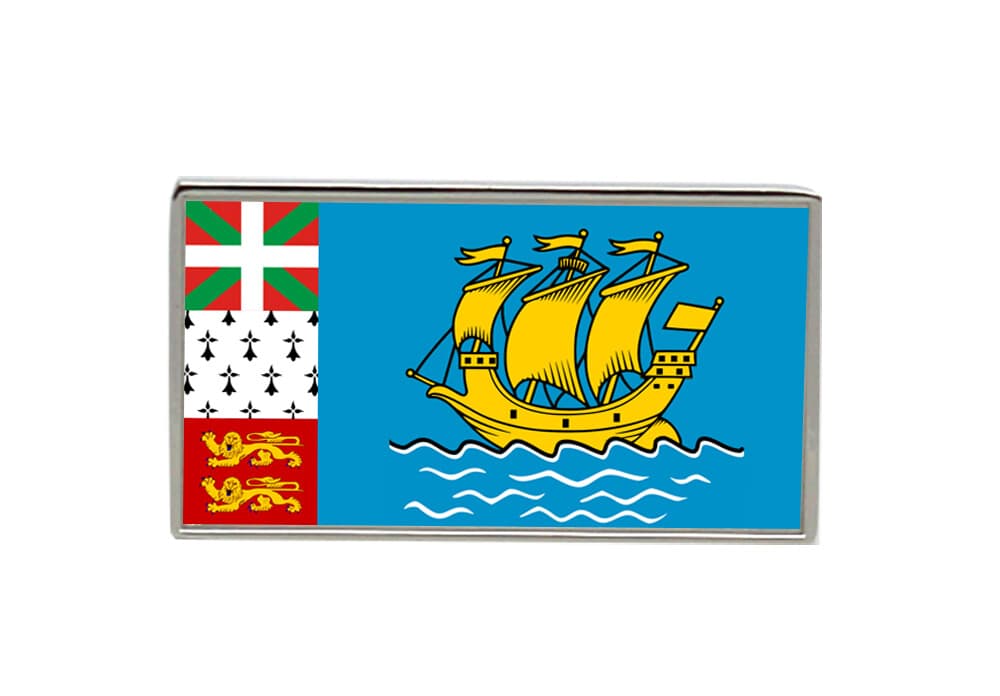 Saint-Pierre-et-Miquelon Flag Lapel Pin Badge - Image 1