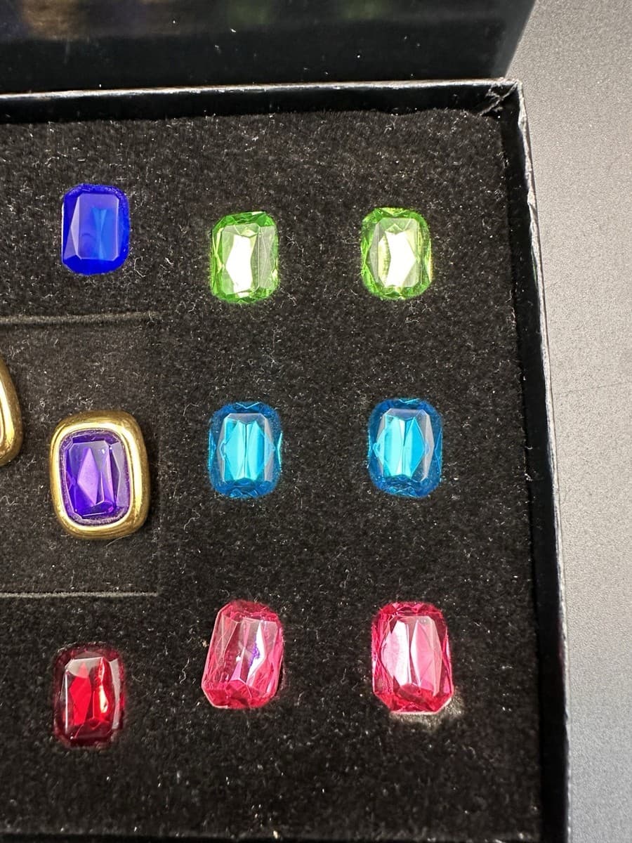 Joan Rivers Classics Silver Tone 10 Color Interchangeable Pierced Earrings Set thumbnail 5