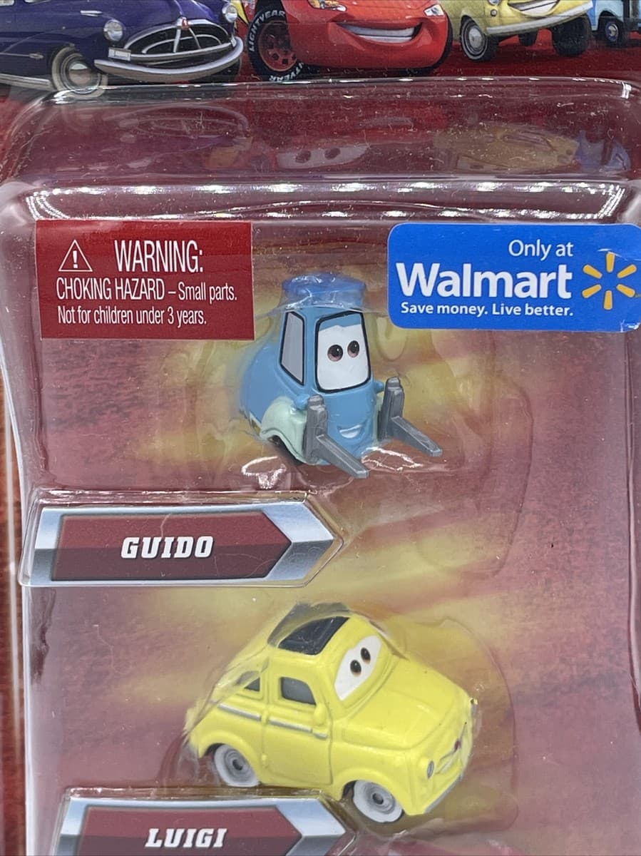 Pixar Disney Cars Diecast 4 pack Walmart Exclusive Doc Lightning Guido Luigi NIP thumbnail 2