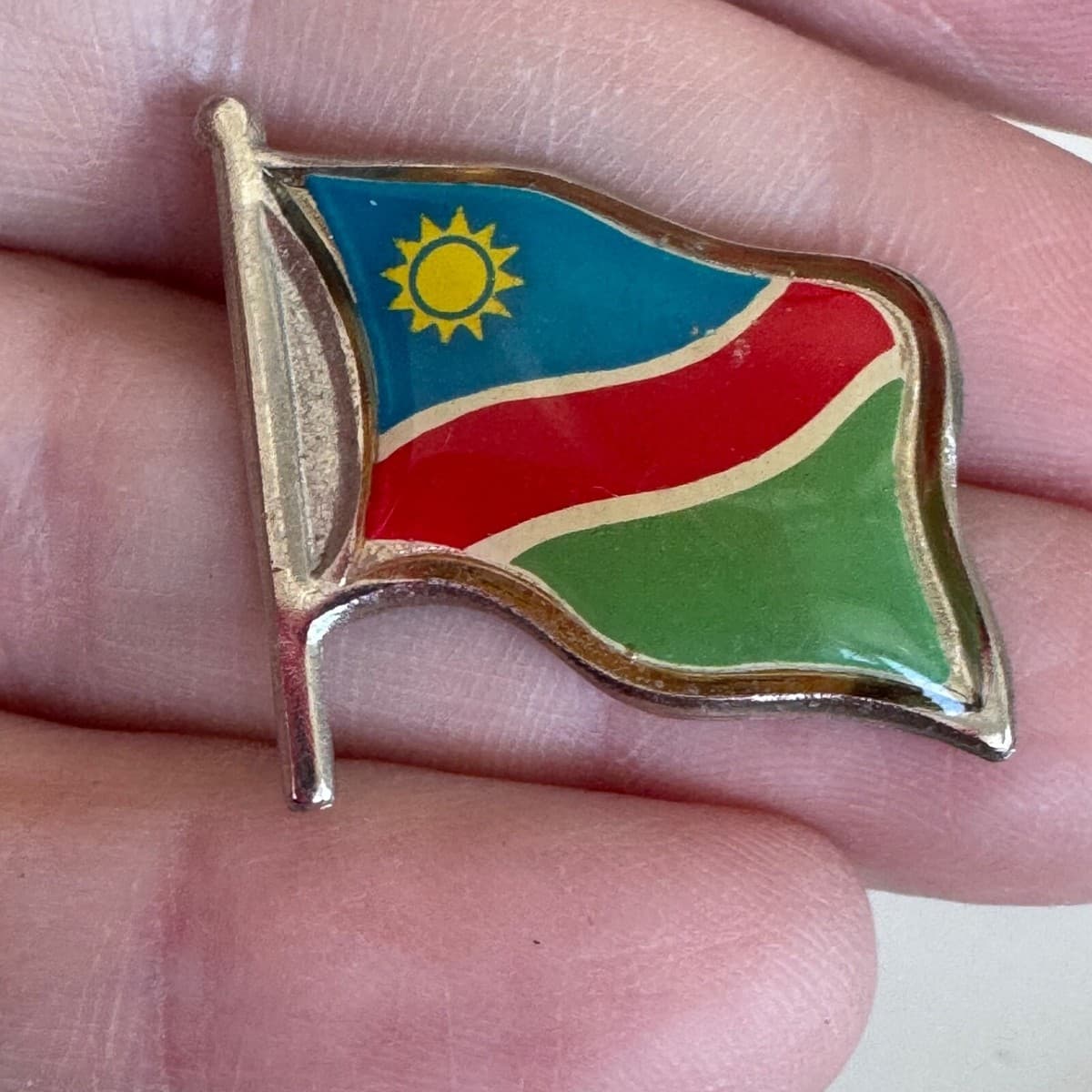 Vintage Namibia Flag Lapel Pin Tie Tack - Image 1