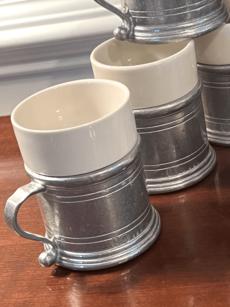 RWP Wilton Armetale Pewter Tavern Mug Coffee Cup Stein Ceramic Liner Set Of 10 thumbnail 3