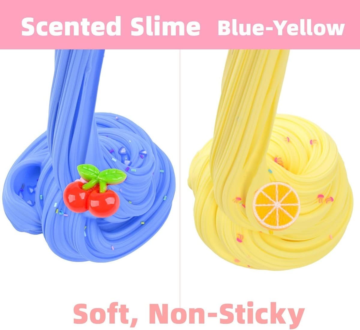 Premade 6 Pack Butter Slime, Slime with Peachybbies Watermelon Lemon Charms,...  thumbnail 3