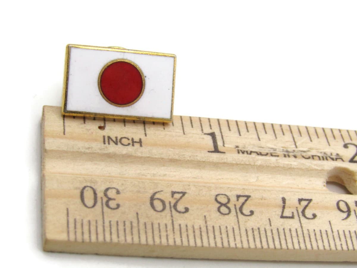Flag Of Japan Pin Vintage Gold Tone thumbnail 4