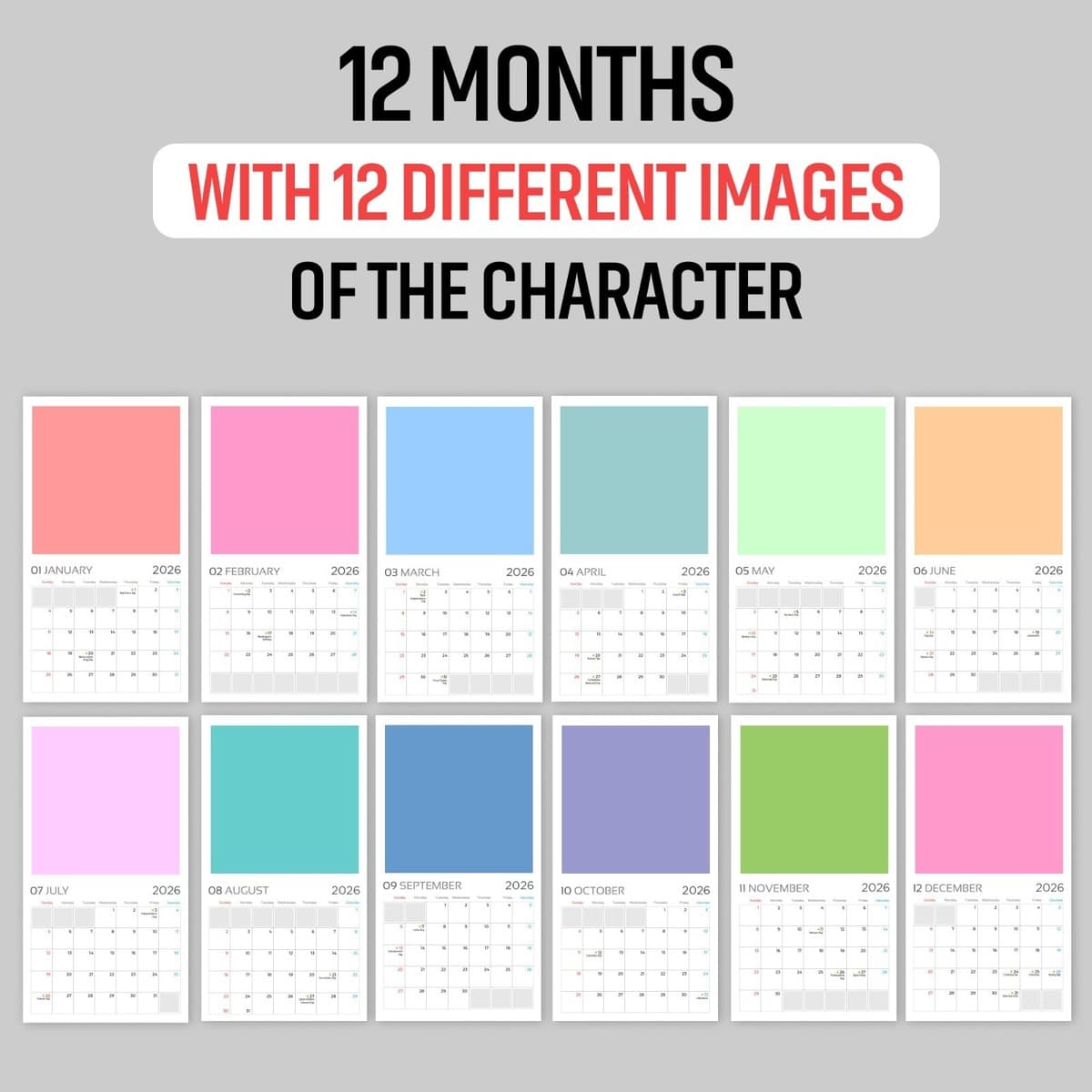 Conan Gray 2026 Wall Calendar 12-Month Celebrity Photo Calendar thumbnail 4