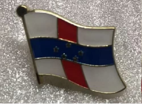 Netherlands ANTILLES Country Flag Bike Motorcycle Hat Cap lapel Pin - Image 1