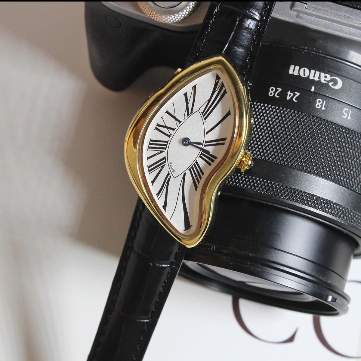 Melting Crash Watch Dali Paris French Vintage Rare Irregular Shape Waterproof US thumbnail 5