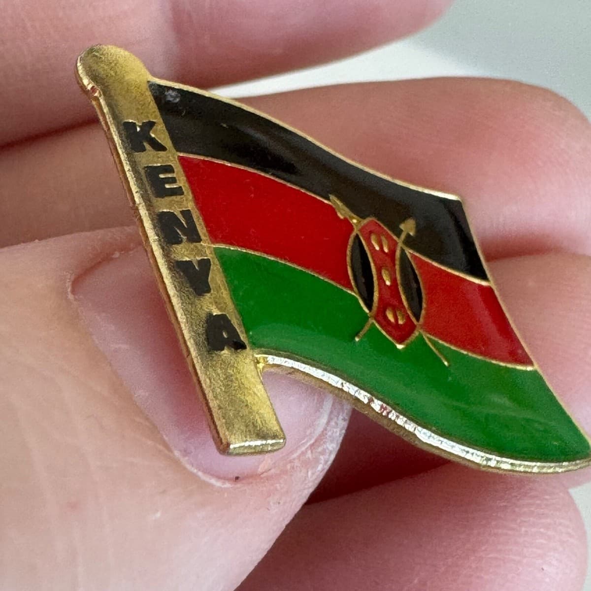 Vintage Kenya Flag Lapel Pin Kenyan Tie Tack Souvenir Tourist thumbnail 2