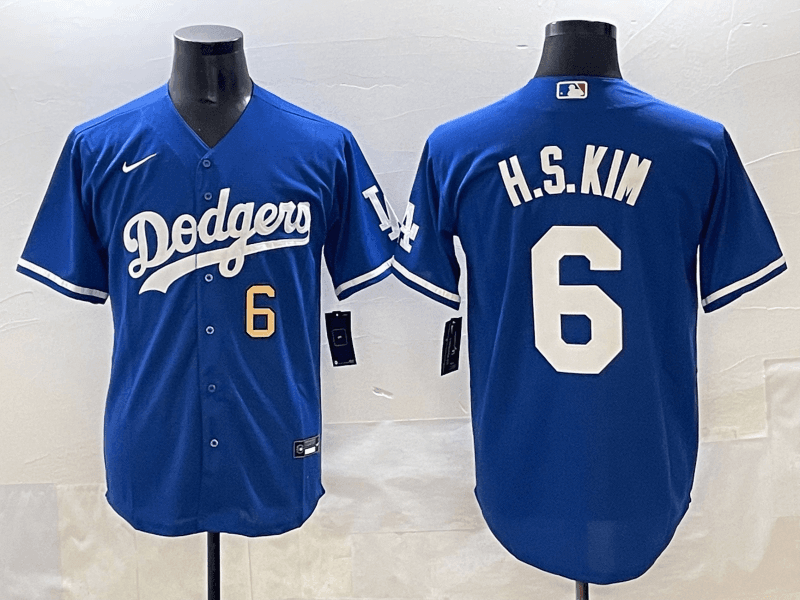 Hyeseong Kim #6 Dodgers White Home Jersey Stitched 2025 &#034;All Sizes&#034; thumbnail 2