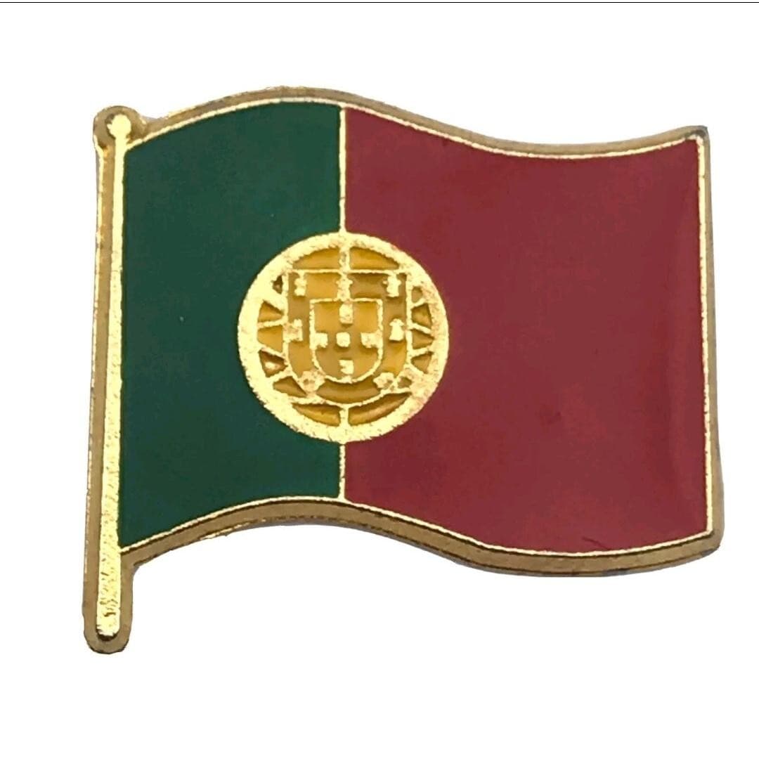 Portugal Flag Lapel Pin Brooch Gold Tone Enamel Vintage Portuguese Souvenir thumbnail 5
