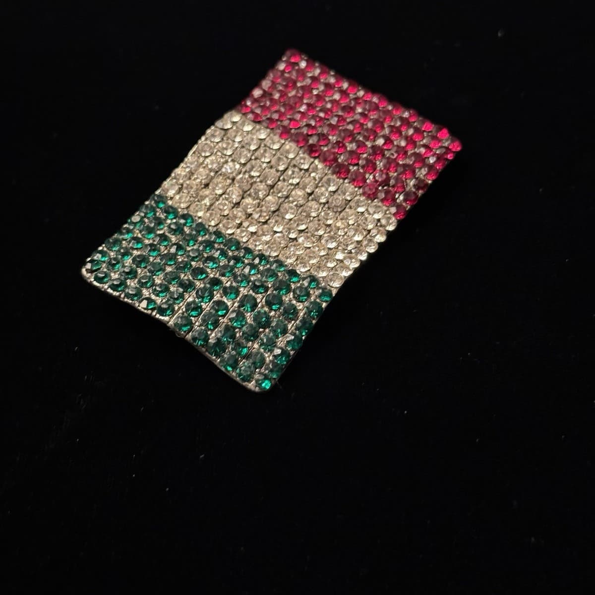 Stunning Vintage Italian Flag Rhinestone Brooch  thumbnail 3