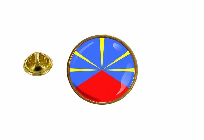 pine pins badge pin's flag reunion island round cockard - Image 1