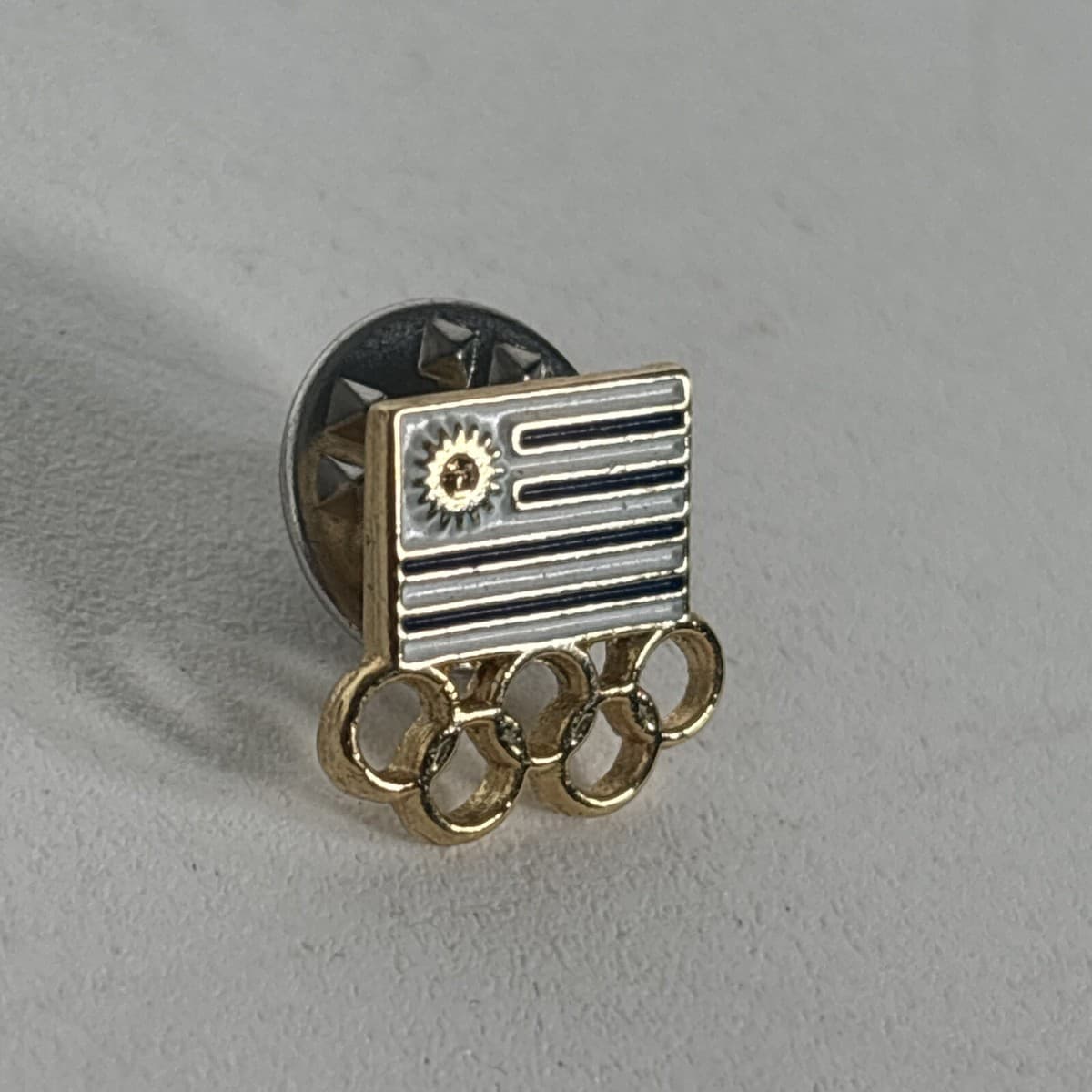 1984 L.A. Olympic Uruguay Flag Hat Pin Pinback Lapel Brooch Vintage HTF thumbnail 3