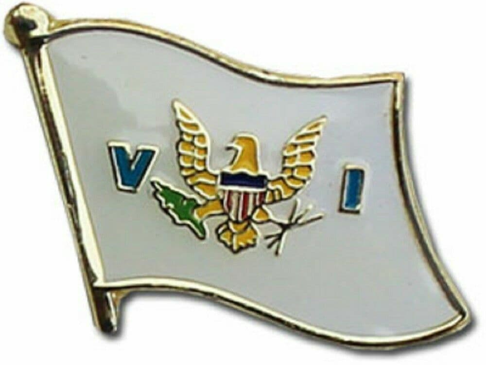 U.S. Virgin Islands Flag Bike Motorcycle Hat Cap lapel Pin (Premium Quality) - Image 1