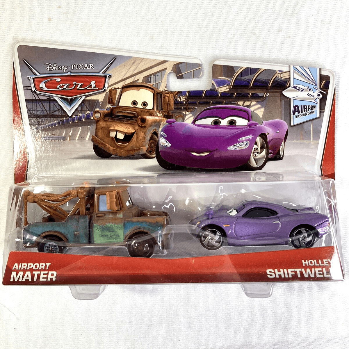 Disney Pixar Cars Airport Mater and Holley Shiftwell 2 Pack 1/55 2012 Mattel MOC