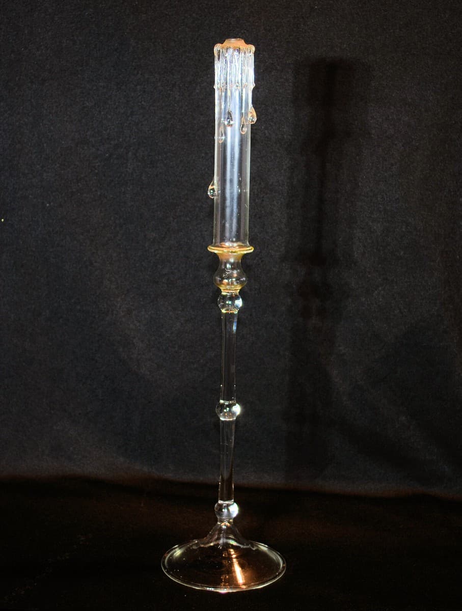 Elena Radice Clear Murano Glass Oil Candle 1980s W-1 - Image 1