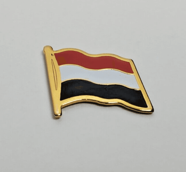 Republic of Yemen Flag Saudi Arabia Arab Spring Asia Pin Tricolor Tricolour - Image 1
