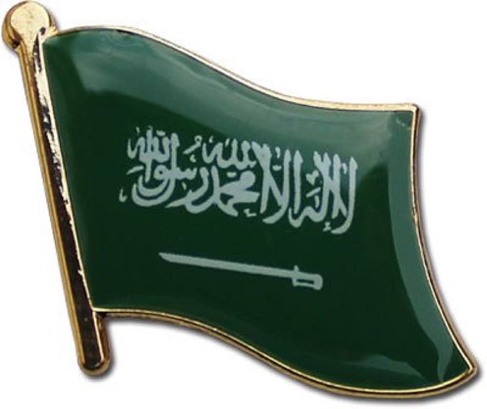 Saudi Arabia Country Flag Bike Motorcycle Hat Cap lapel Pin  - Image 1