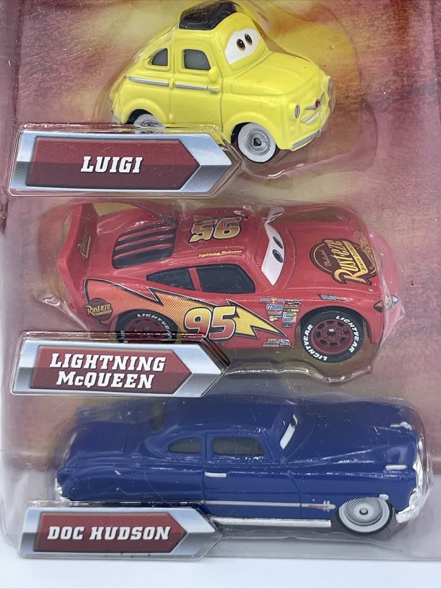 Pixar Disney Cars Diecast 4 pack Walmart Exclusive Doc Lightning Guido Luigi NIP thumbnail 3