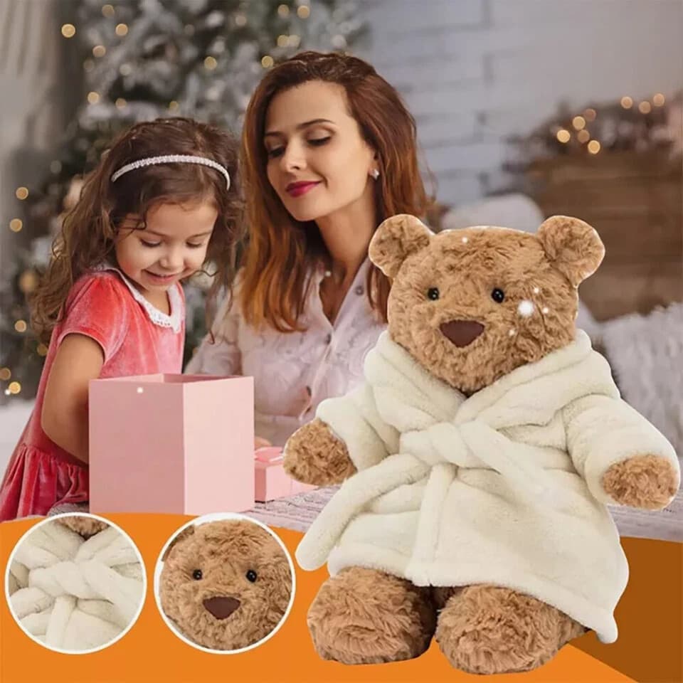 Jellycat Bartholomew Bear Bathrobe 26CM Beige Birthday Bunny Plush Doll Gifts thumbnail 4