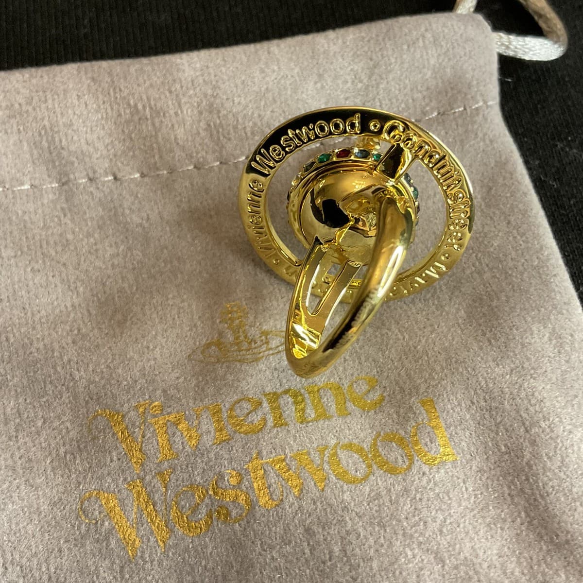 Vivienne Westwood Nana Orb Saturn gold tone ring, can be opened~size6~#355 thumbnail 3