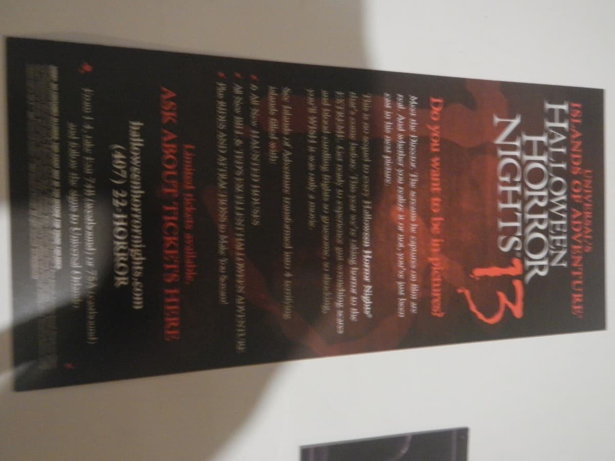 Universal's Islands of Adventure HHN 13 info flier and coupon 2003 thumbnail 5