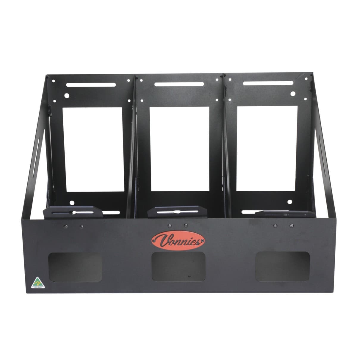 Vonnies 20L Black Vertical Triple Jerry Can Holder-For Trailer/Canopy/4WD, Holds thumbnail 3