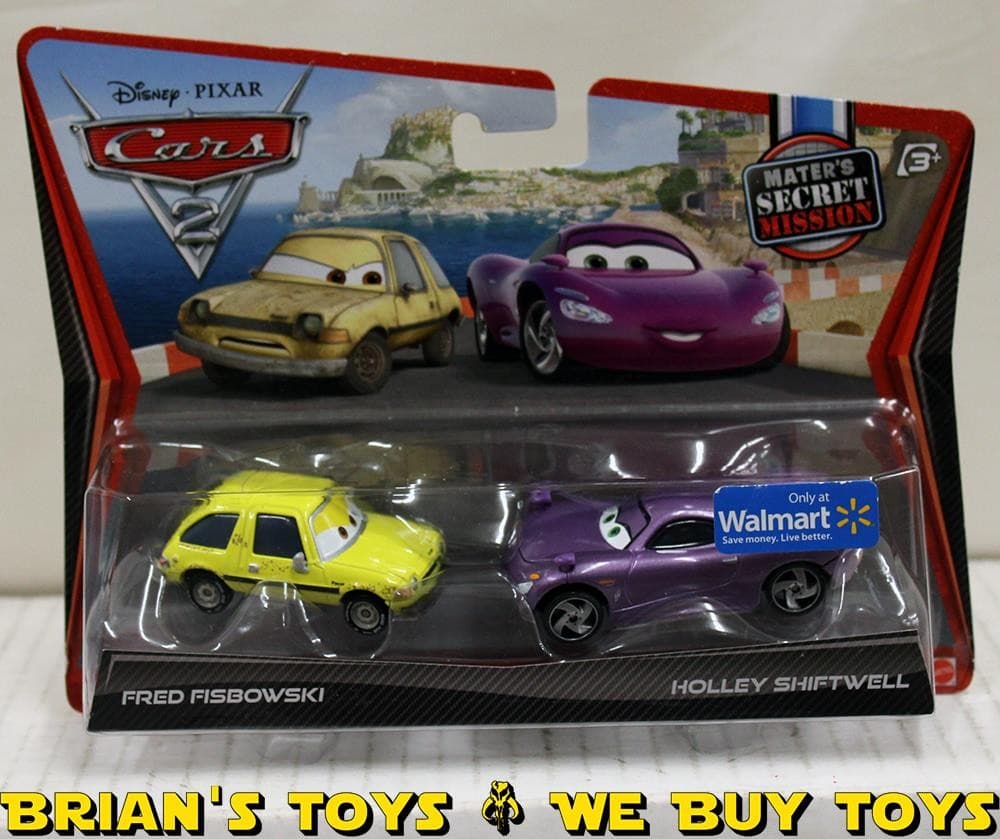 Disney Pixar Cars 2 Fred Fisbowski &amp; Holley Shiftwell Die Cast Car 2-Pack NR