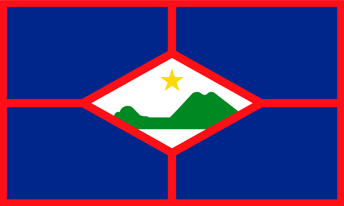 Sint Eustatius (See Commercial Use File) Country Flag 2"X3" Pin Button Badge - Image 1