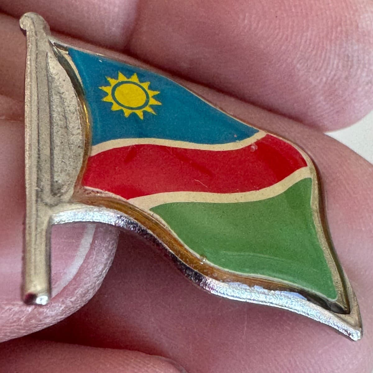Vintage Namibia Flag Lapel Pin Tie Tack thumbnail 2