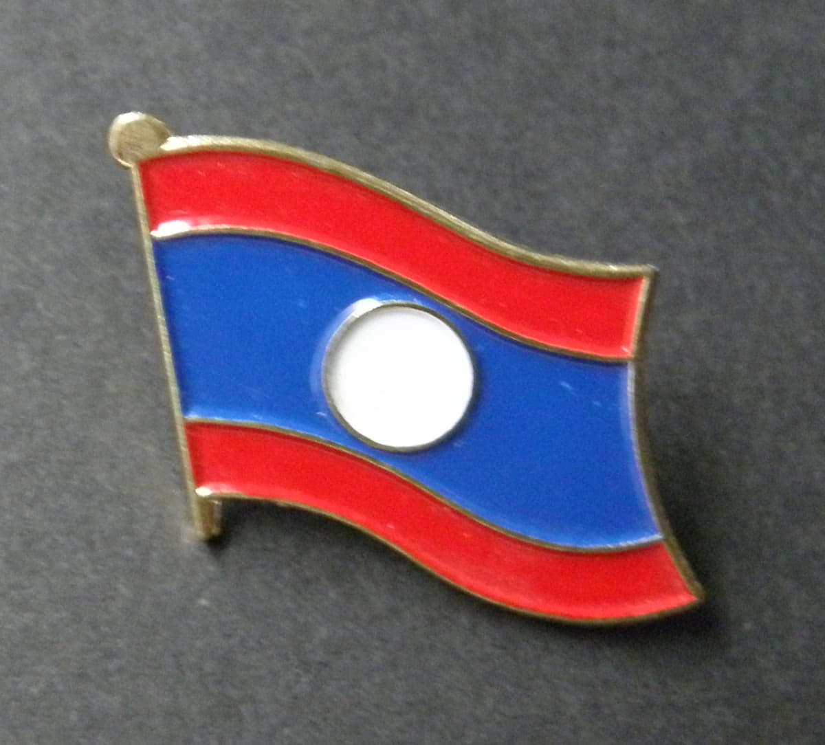LAOS FLAG LAPEL PIN BADGE 3/4 INCH - Image 1
