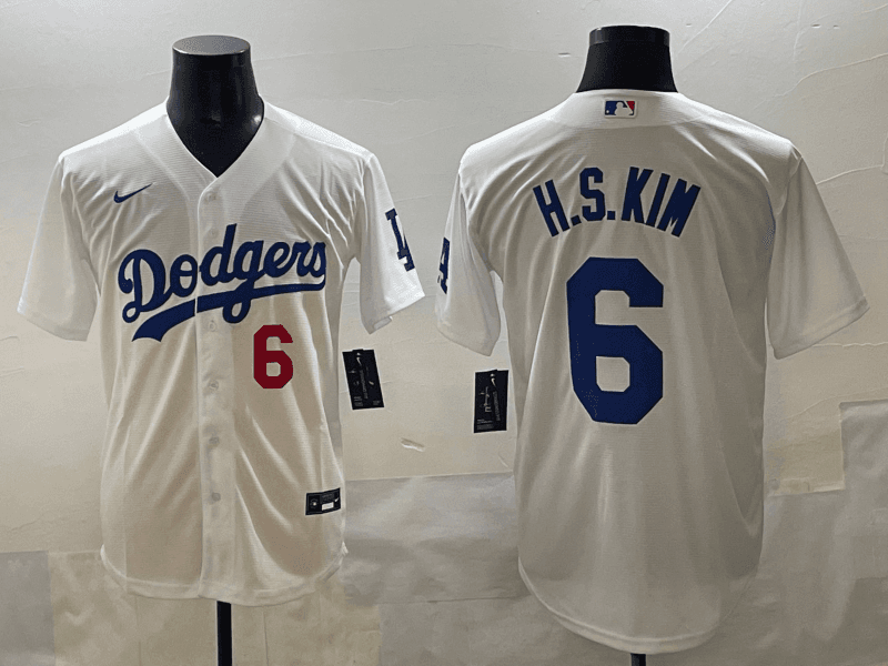 Hyeseong Kim #6 Dodgers White Home Jersey Stitched 2025 &#034;All Sizes&#034;