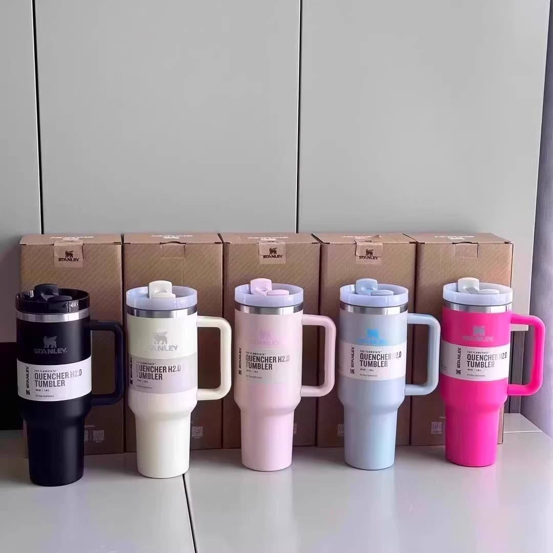 2025 Für 40oz Große Kapazität Cup Auto Cup Stroh Tasse Geschenkset 13 Farben thumbnail 4