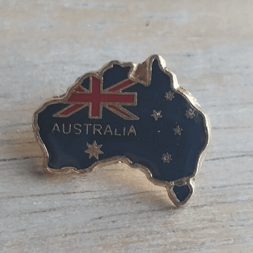 Australia Country Outline with Flag Pin Travel Tourism Souvenir Vacation - Image 1
