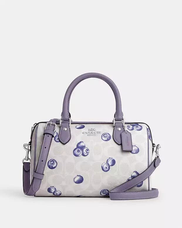 NEW SEALED *SET* Coach Rowan Satchel Blueberry W. Wristlet AND Umbrella SOLD OUT thumbnail 2