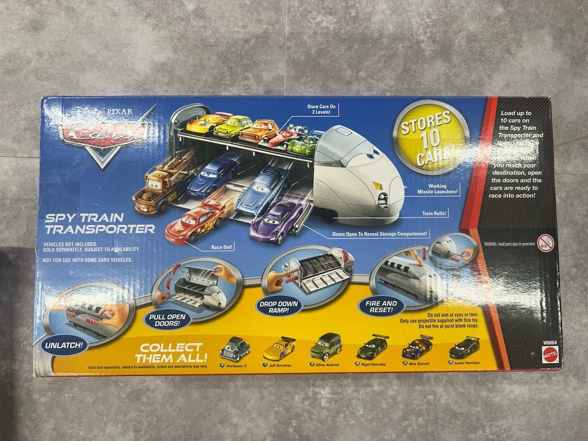 2011 Disney PIXAR Cars Spy Train Transporter Car Carrier Brand New thumbnail 3