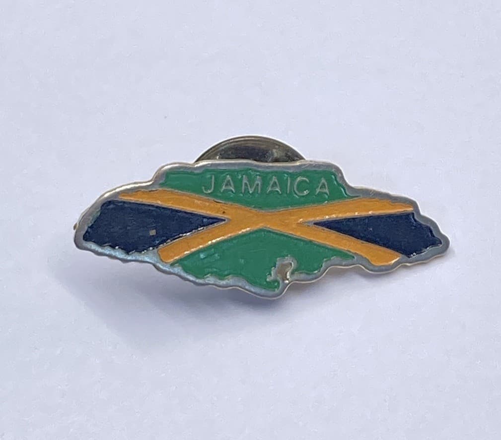 Vintage Jamaica Country Flag Map Enameled Lapel Hat Pin Island Borders thumbnail 5