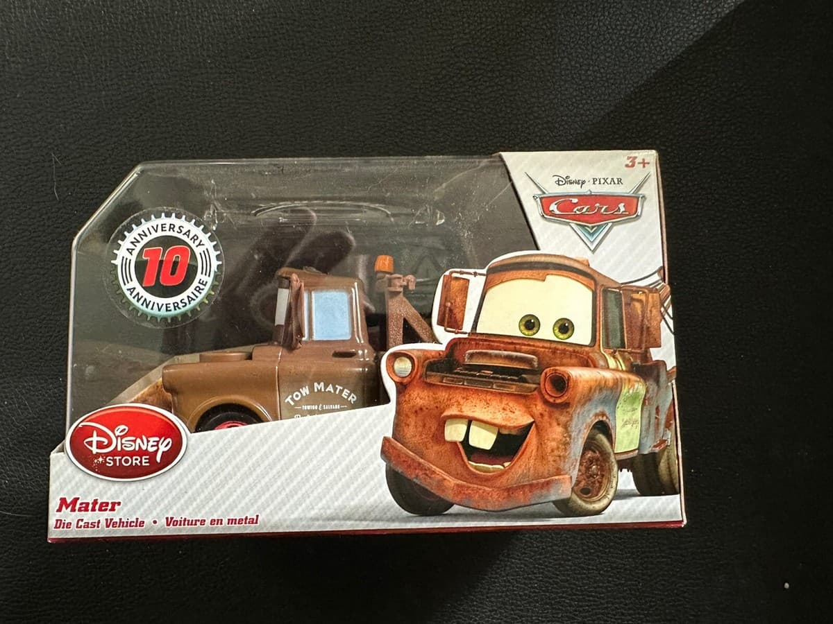 Disney Store Pixar Cars Diecast 10th Anniversary Mater - New In Original Box