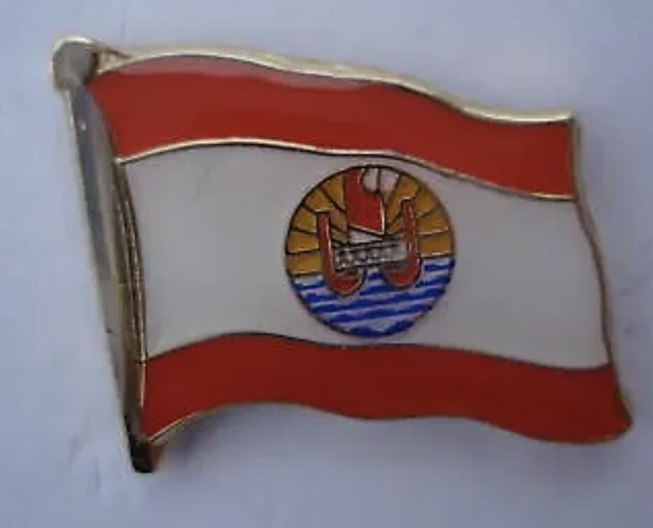 French Polynesia Flag Country Pin Lapel Tie Tack LDS Missionary Statesman Ties - Image 1