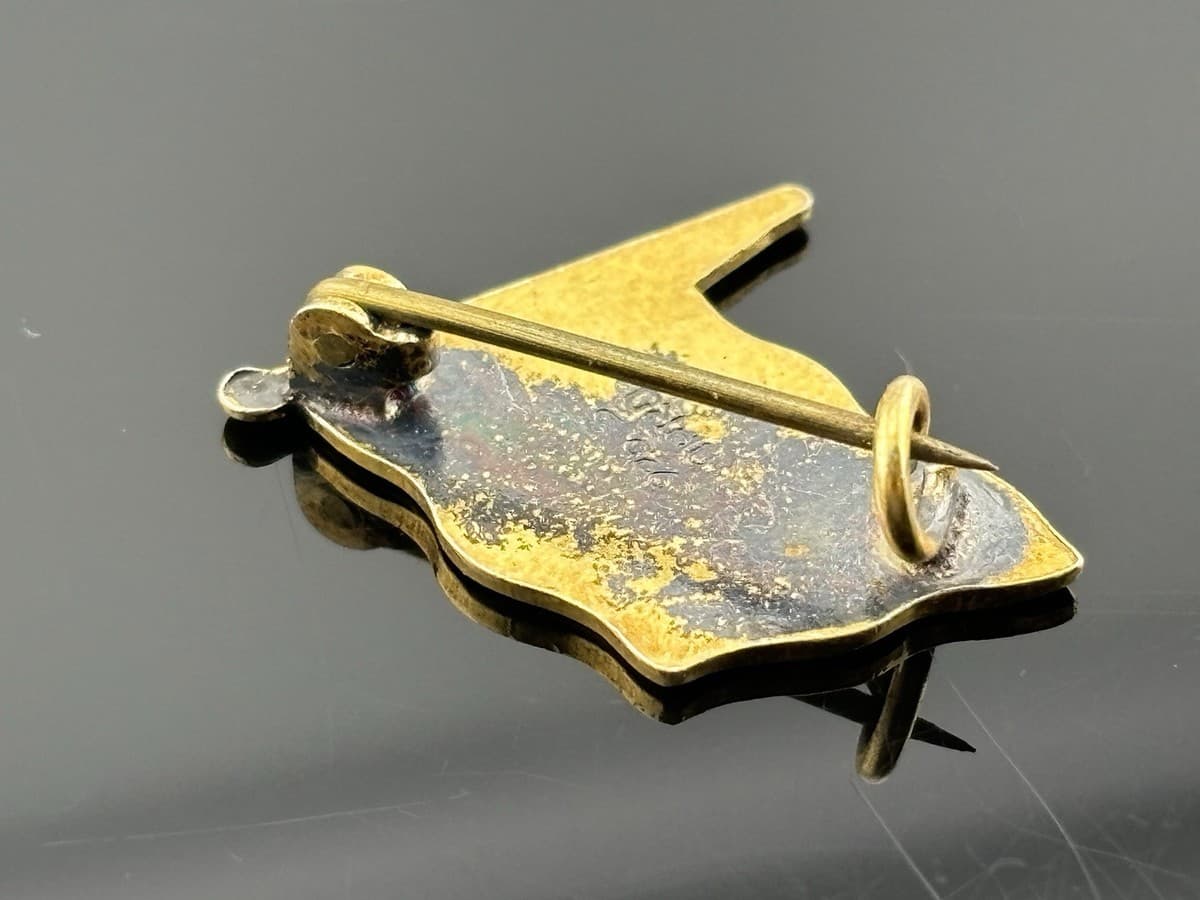 Vintage OPRO 925 Gilt Silver NORWAY Flag Enamel Brooch Pin C Clasp 11/16" Travel thumbnail 4