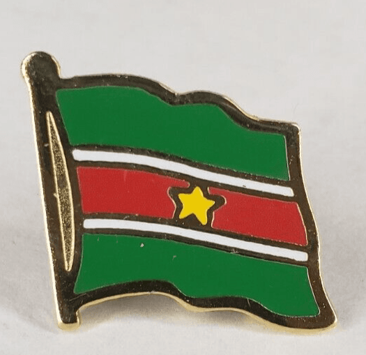 Republiek Suriname, Republic of Suriname Flag Lapel / Hat Pin NEW - Image 1