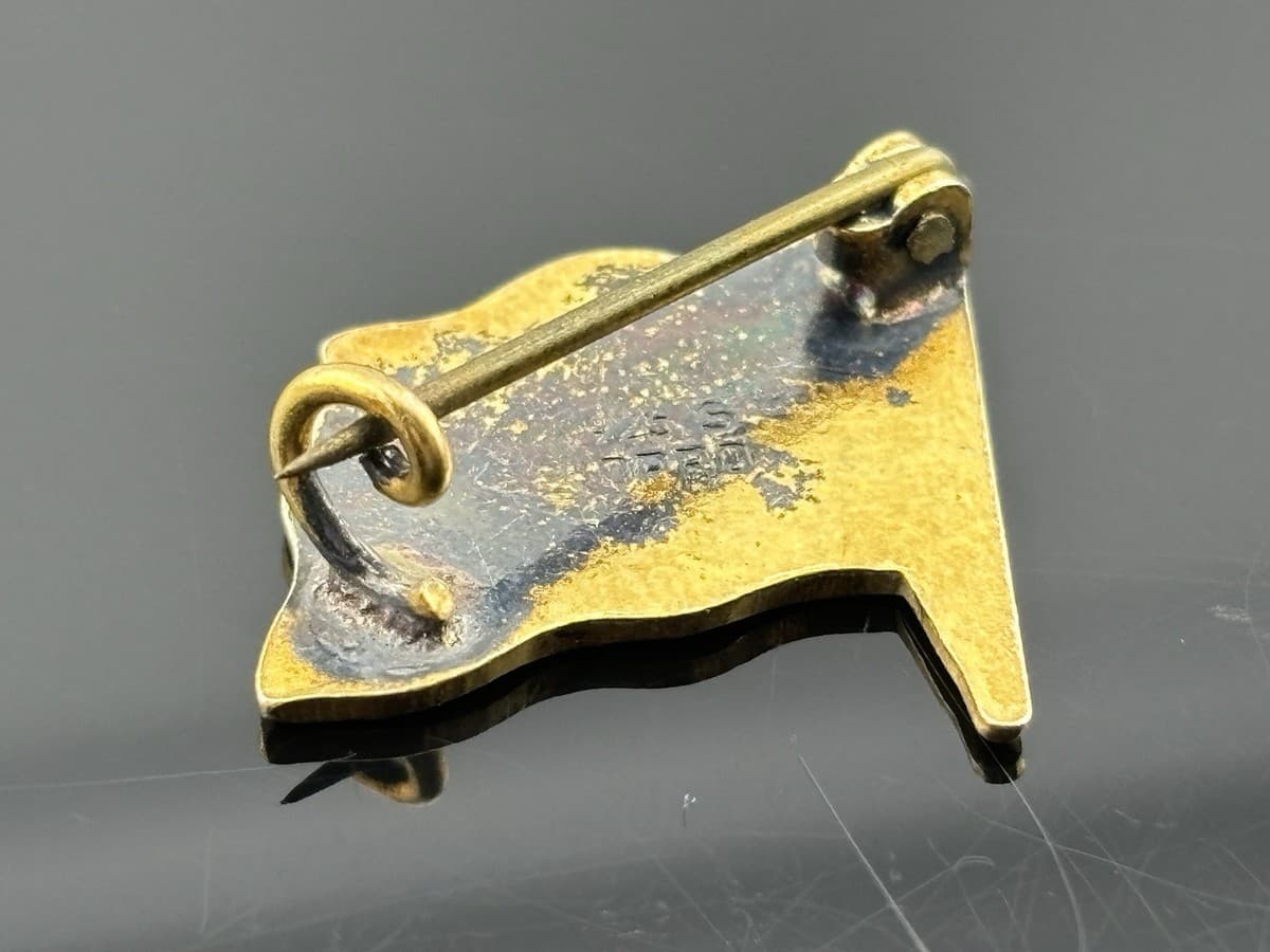 Vintage OPRO 925 Gilt Silver NORWAY Flag Enamel Brooch Pin C Clasp 11/16" Travel thumbnail 3