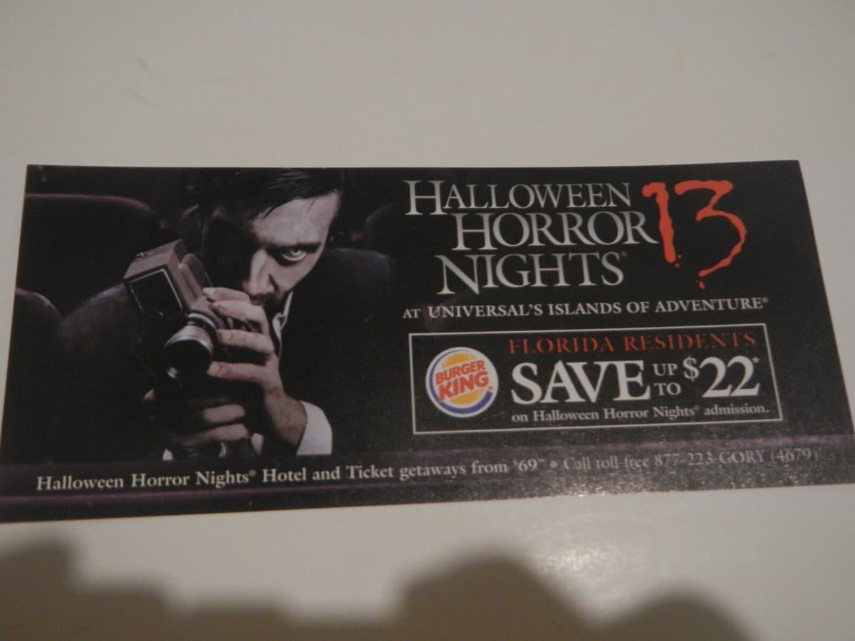 Universal's Islands of Adventure HHN 13 info flier and coupon 2003 thumbnail 4