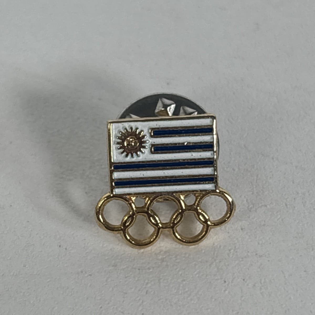 1984 L.A. Olympic Uruguay Flag Hat Pin Pinback Lapel Brooch Vintage HTF - Image 1