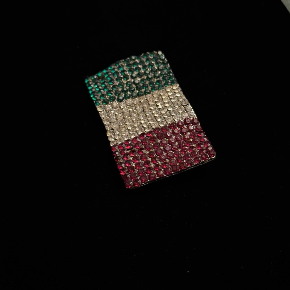 Stunning Vintage Italian Flag Rhinestone Brooch  thumbnail 2