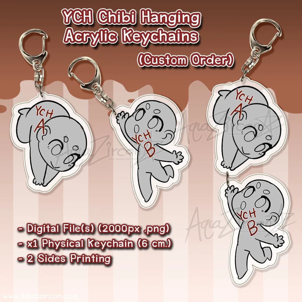 YCH Commission Chibi Hanging Custom Acrylic Keychains [CUSTOM ORDER] - Image 1