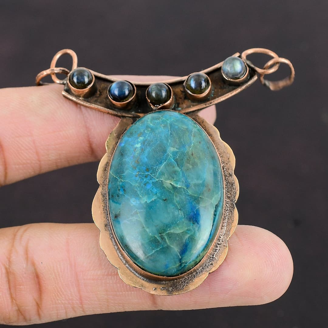 Chrysocolla Pendant Copper Pendant Top Quality Gemstone Pendant Labradorite Pendant Handmade Copper Jewelry Gift for Her Birthstone Pendant - Etsy Romania