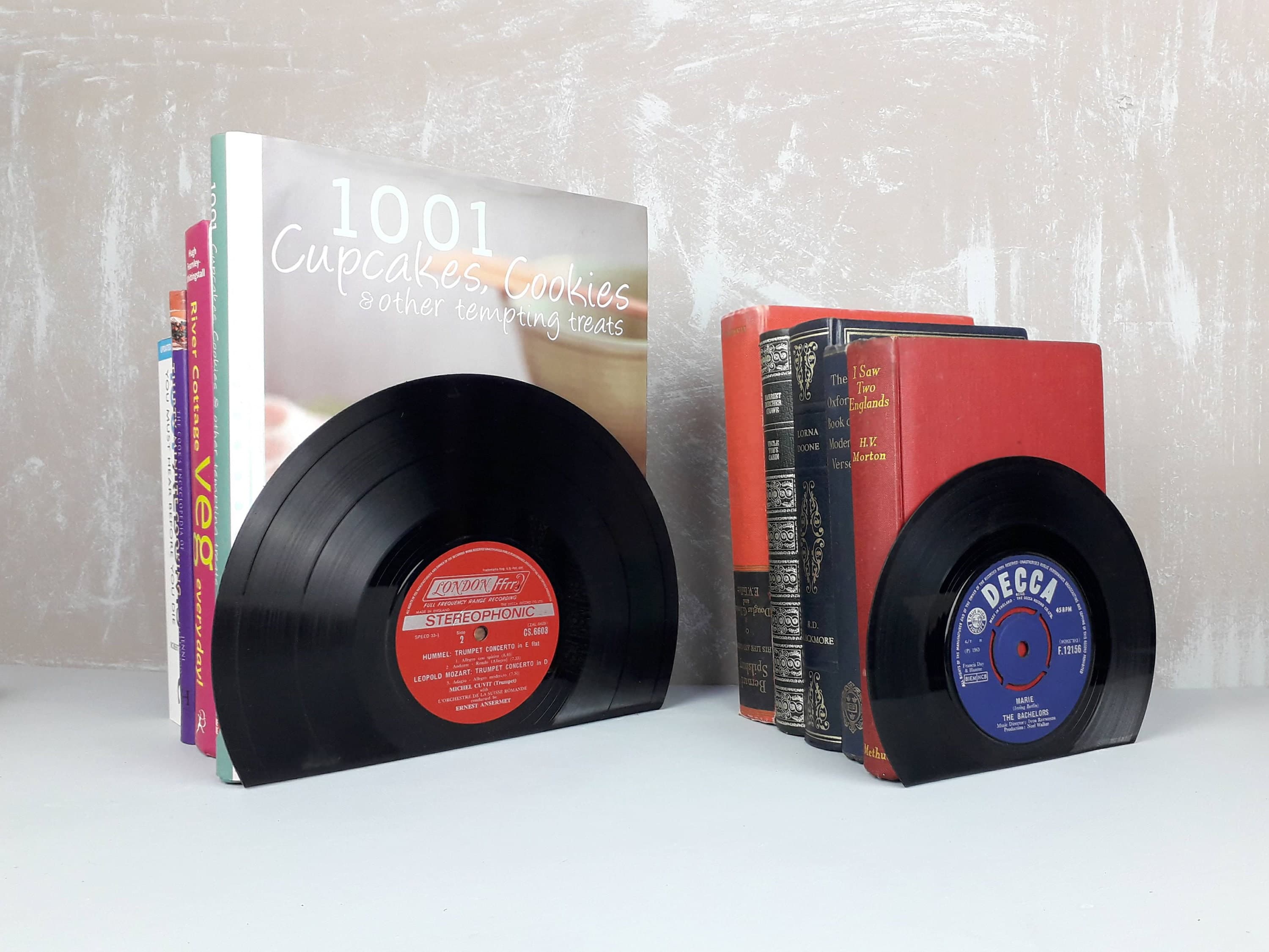 Vinyl Record Bookends Gift Pack plus Optional Coasters - Image 1