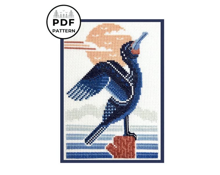 Cormorant Cross Stitch Pattern - Image 1