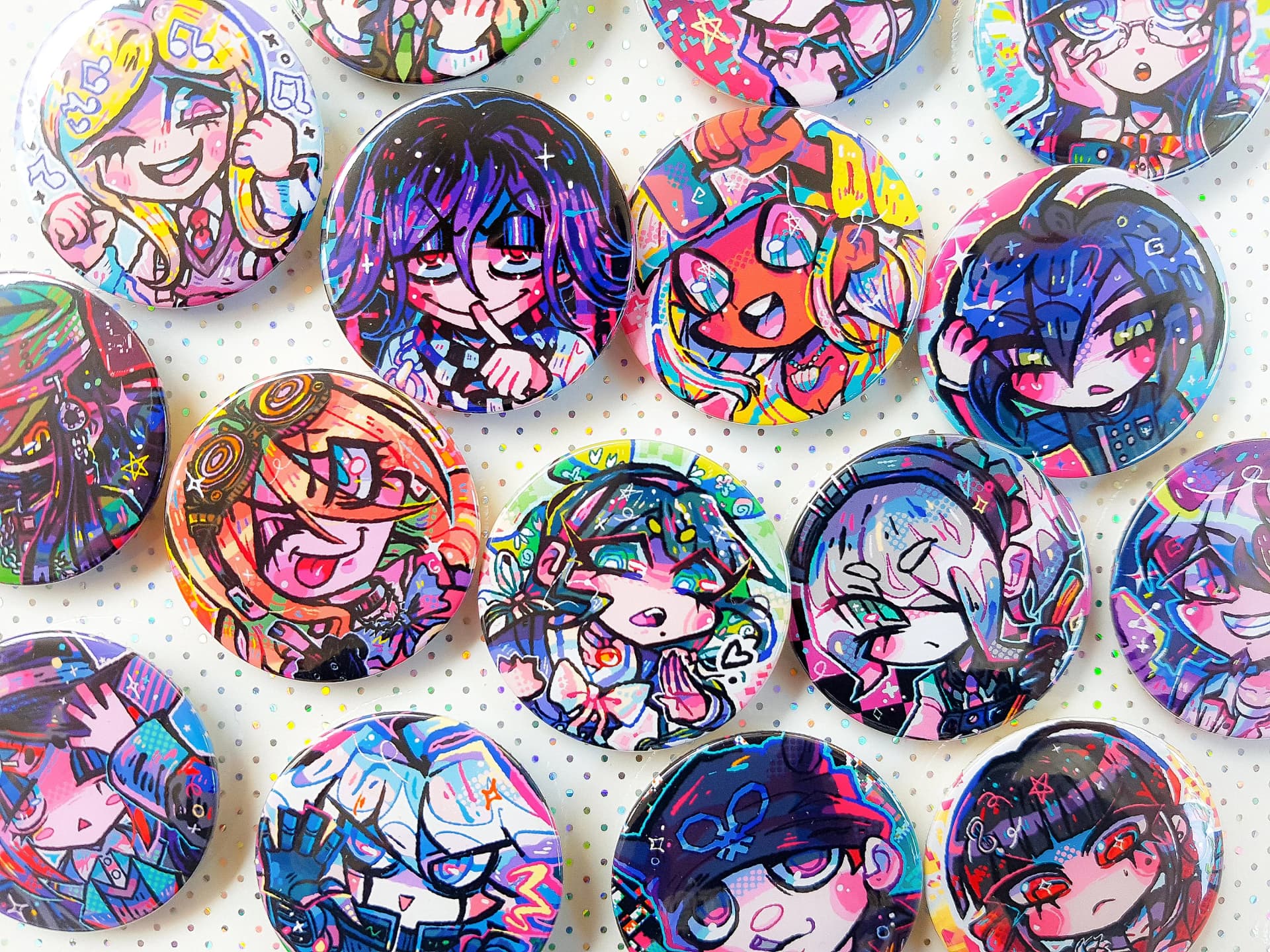 Danganronpa V3 Killing Harmony Button pins - Image 1