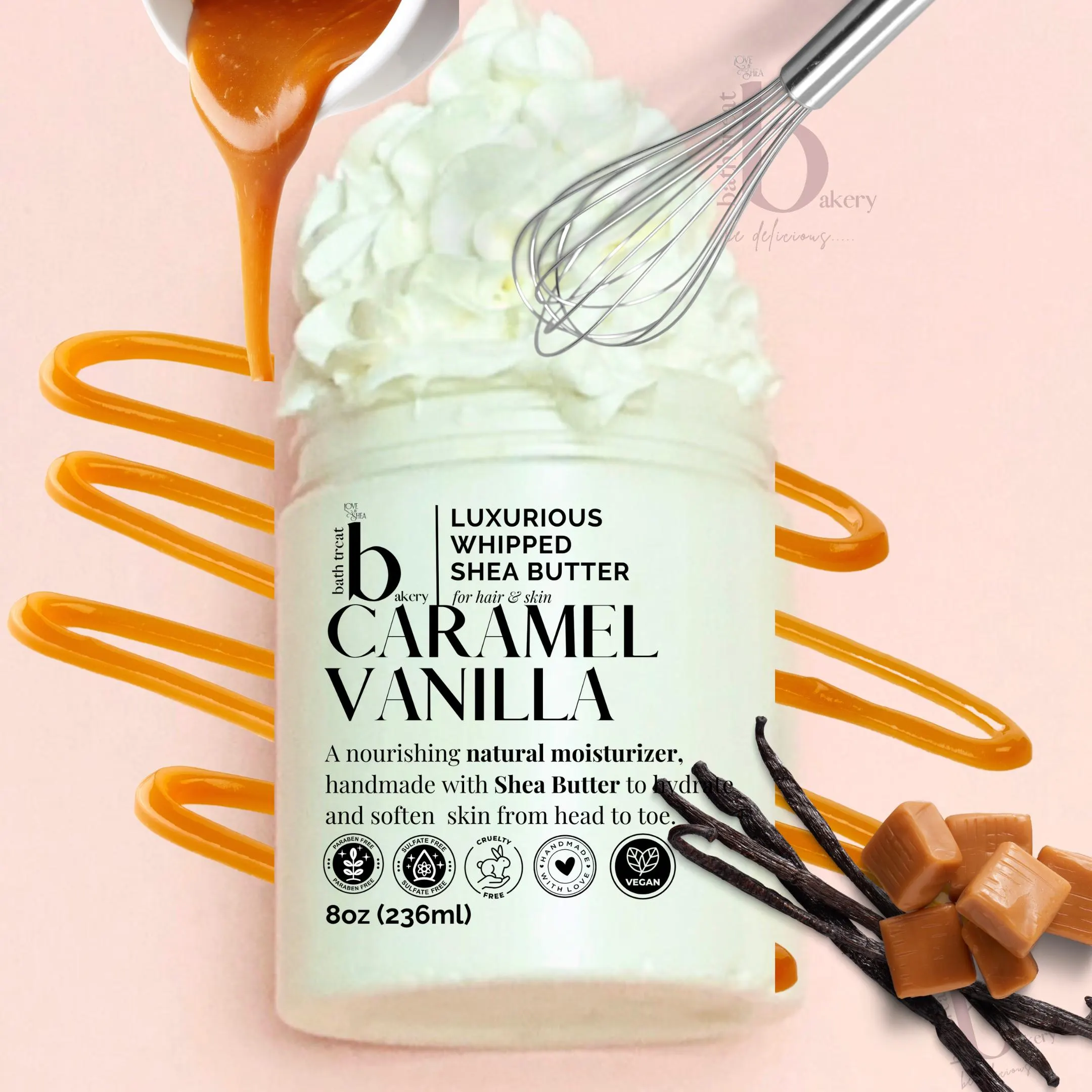 Caramel Vanilla Body Butter a daily Moisturizer made with Shea Butter - Image 1